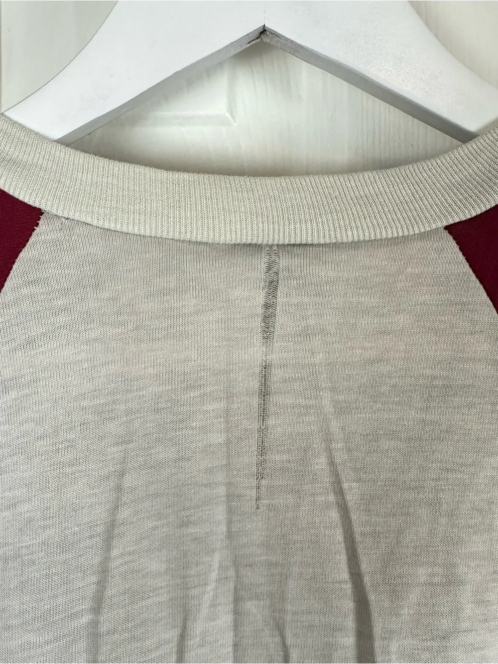 Vintage 80’s Adidas Gray Tee with Burgundy Raglan Sleeves and Trefoil Logo